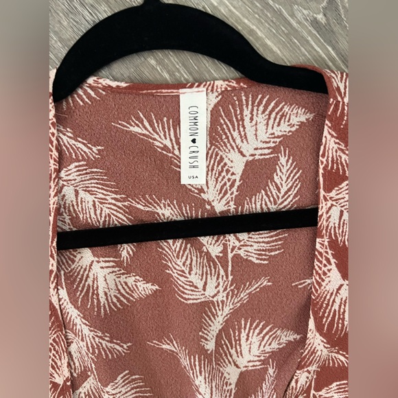 Common crush - Tropical/leaf print kimono in beautiful rust color size S - Picture 4 of 6